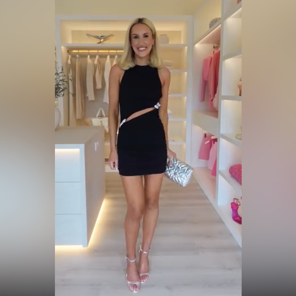 NWT ZARA JEWEL BOW CUT OUT DRESS